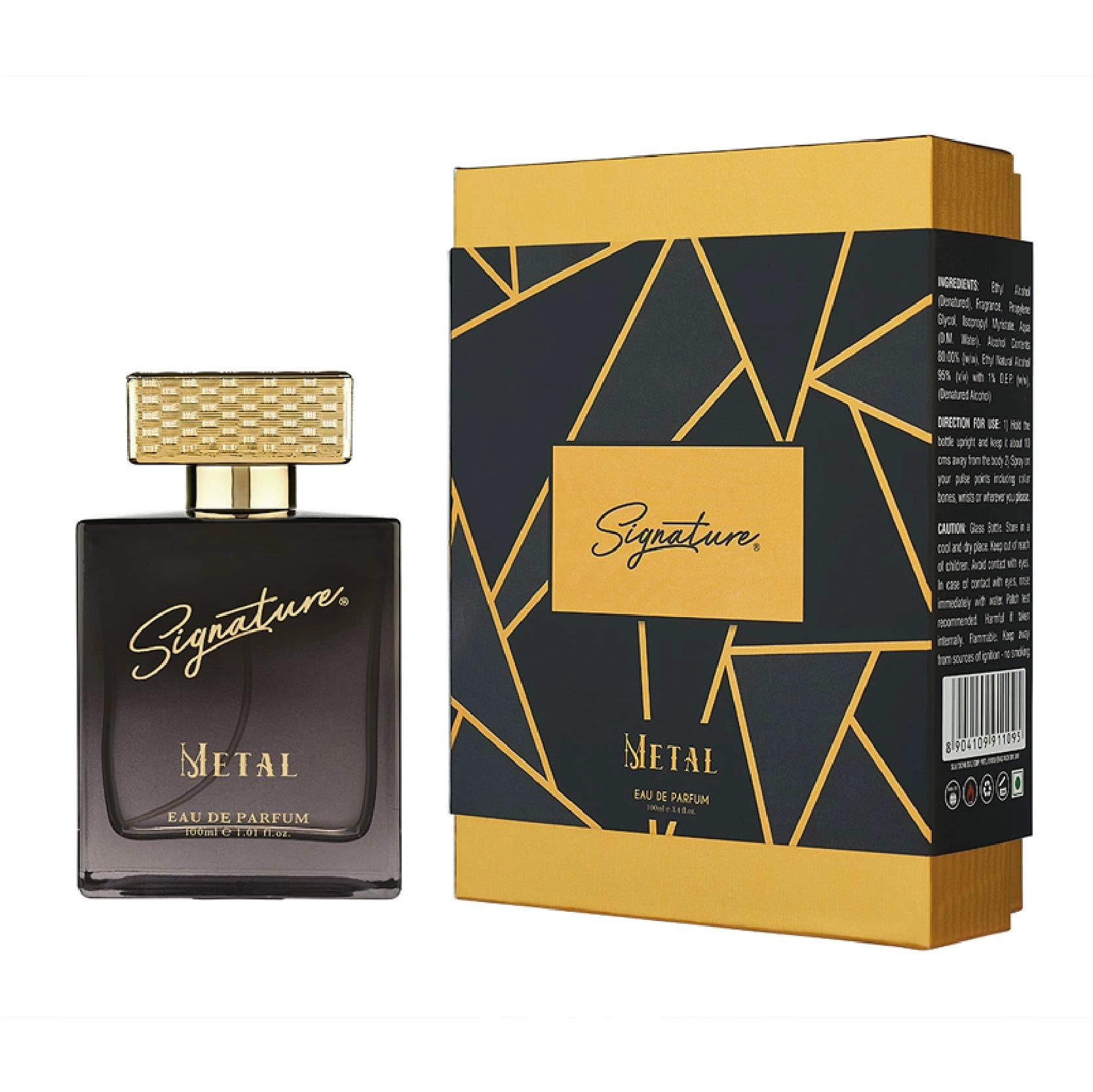 Aerometic Care Pvt. Ltd., BAN LABS PRIVATE LIMITED 101, Ban House, Akshar Marg opp. Swaminarayan Temple, Rajkot RAJKOT GUJARAT India 360001 Aura - Metal Eau de Parfum - 100ml
