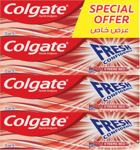 Colgate Fresh Confidence Red Toothpaste 4 x 75ml