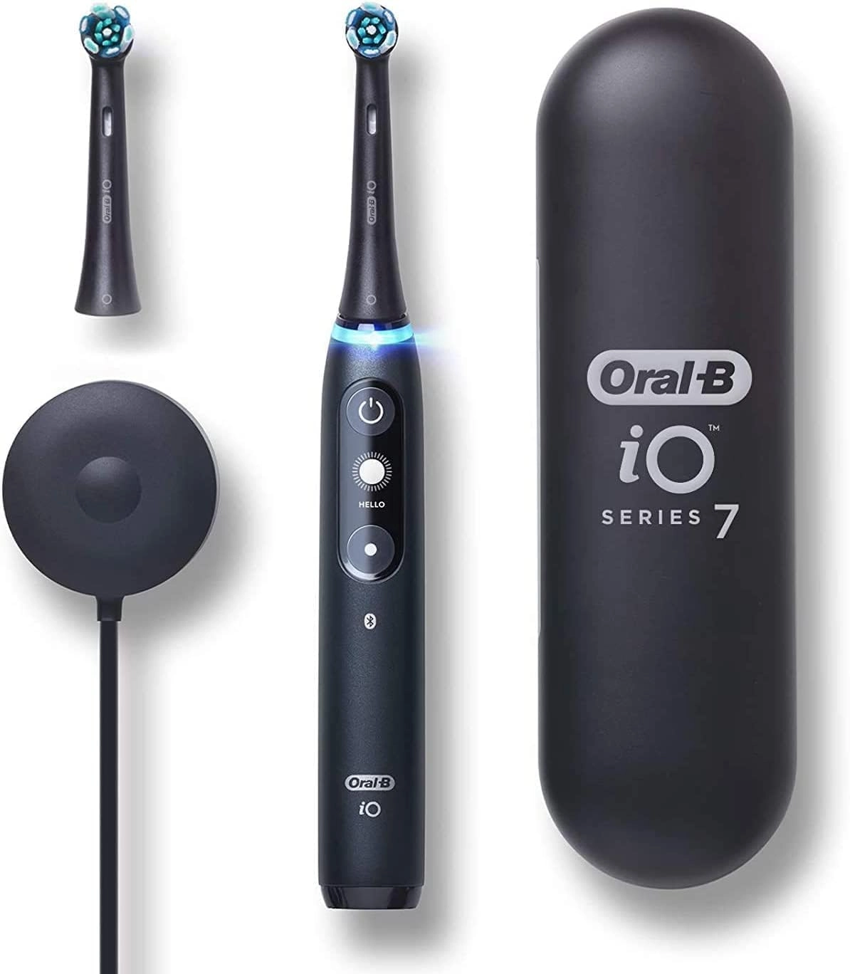 iO Deep Clean + Protect - Rechargeable Black + iO Series 7 + Replacement Brush Heads - 2 + Charging Travel Case