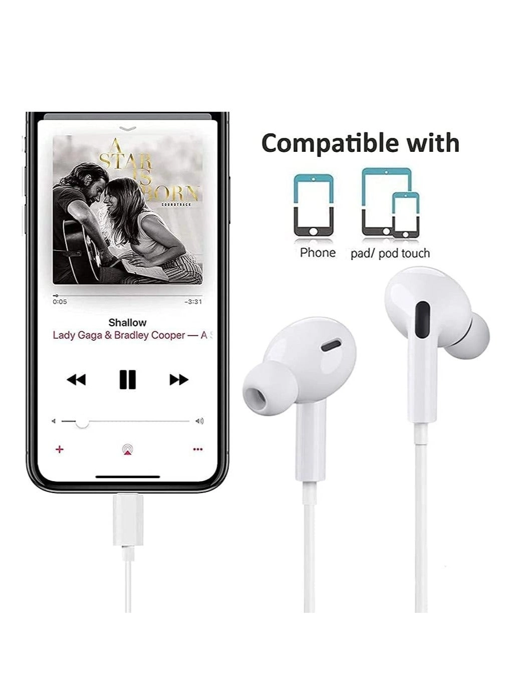 Lightning Headphone Wired Headset