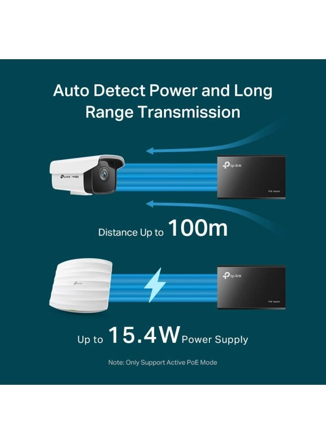 PoE Injector - 1 IEEE 802.3af 150 Mbps