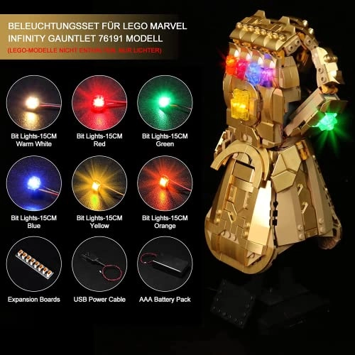 LED Light Set for LEGO Marvel The Infinity Glove 76191 - copper line 1 5 Volts (DC)