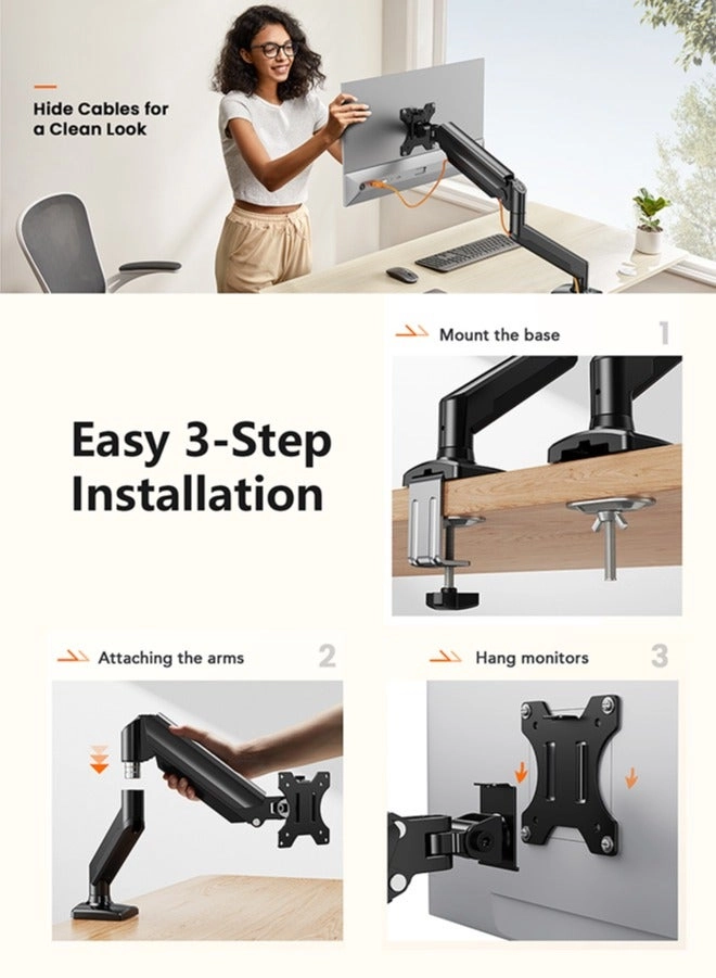 Single Monitor Arm - 1 13-32 inch 75x75 or 100x100mm