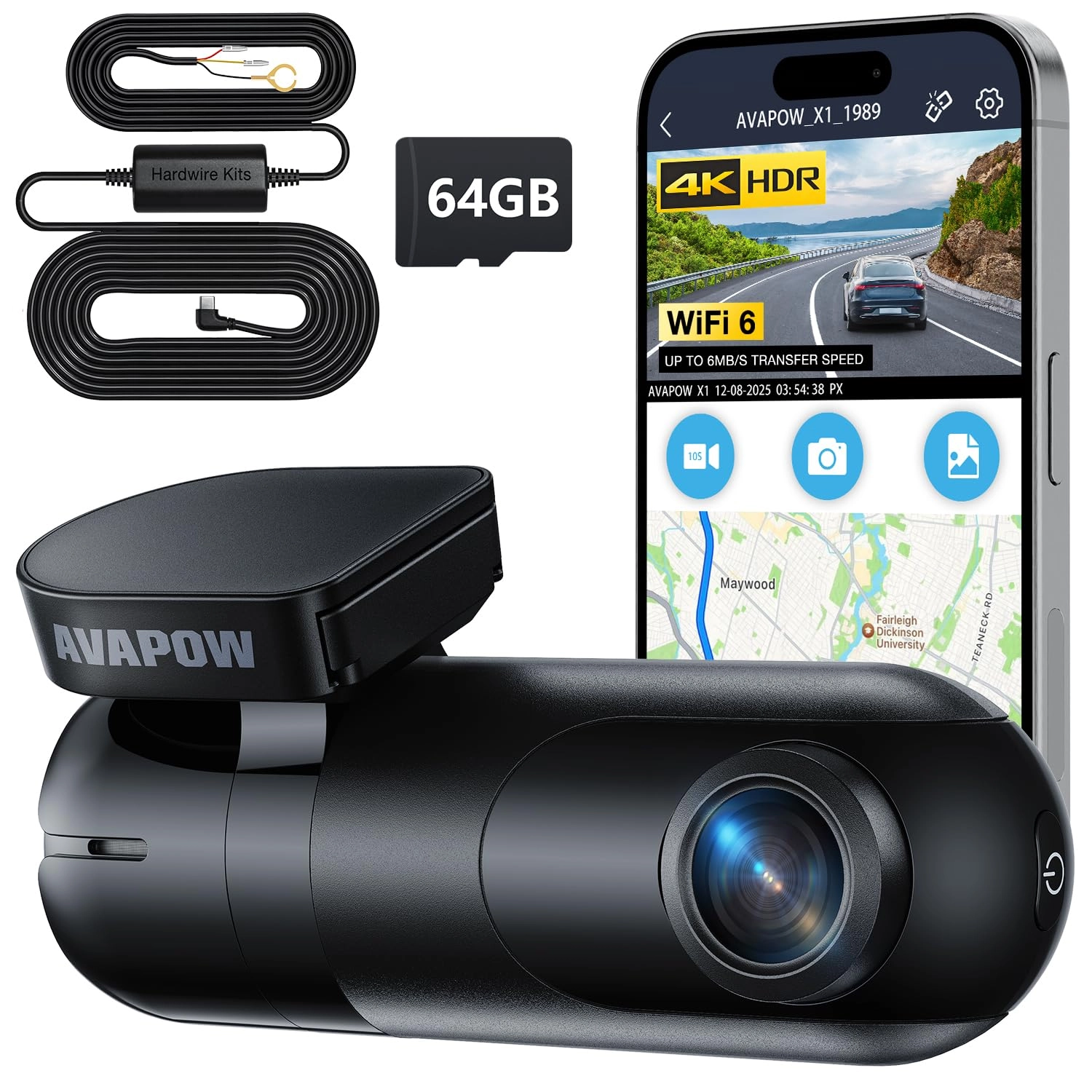 AVAPOW Dashcam Auto 4K - 2160p