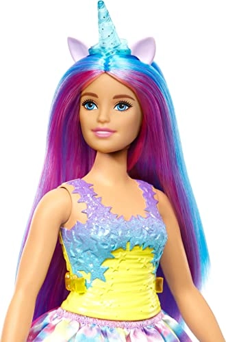Barbie Dreamtopia Unicorn Doll - Curvy Blue & Purple Hair Ages 3+