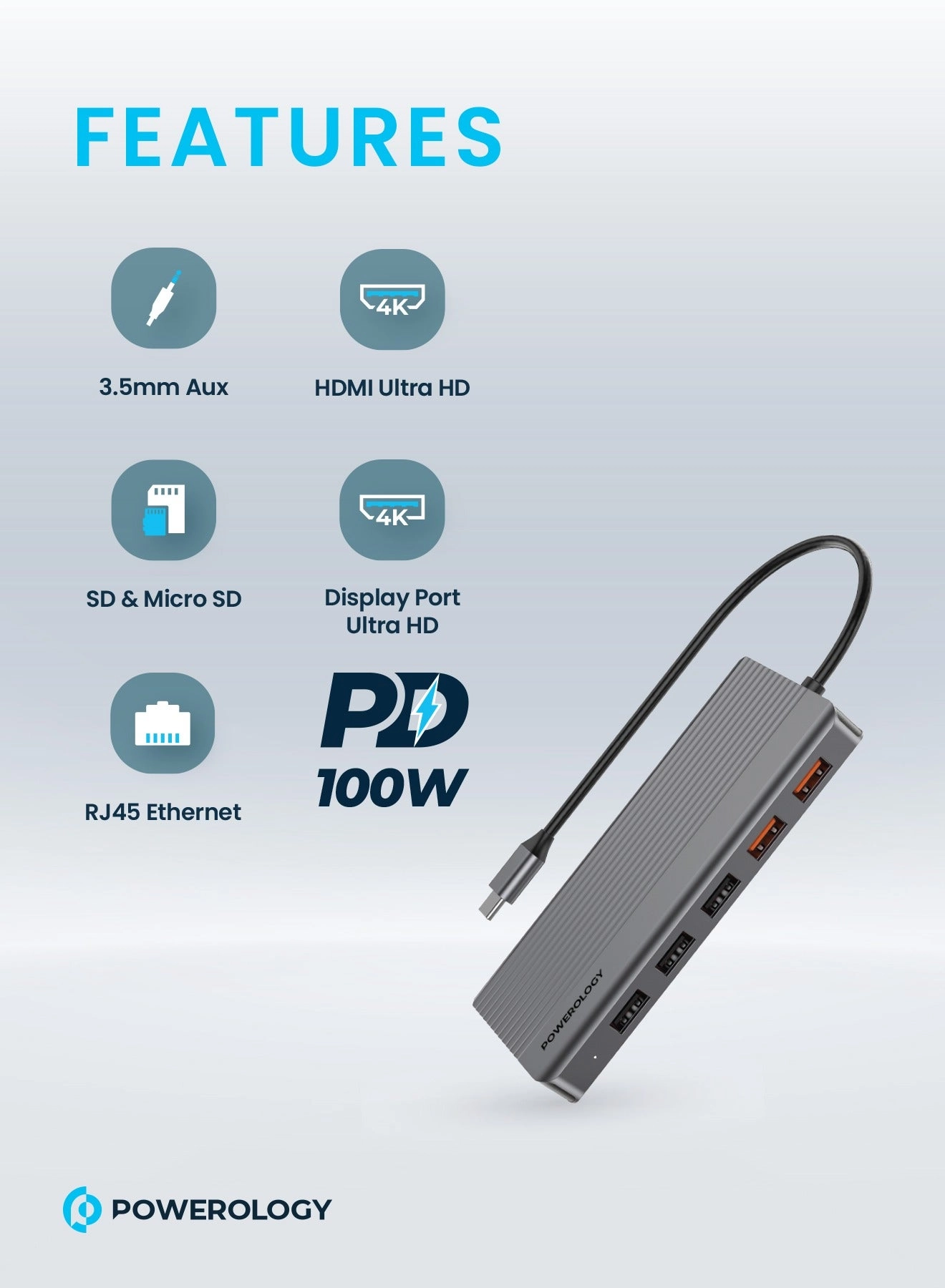 12 Port USB-C Hub - 4K 100W PD Ethernet