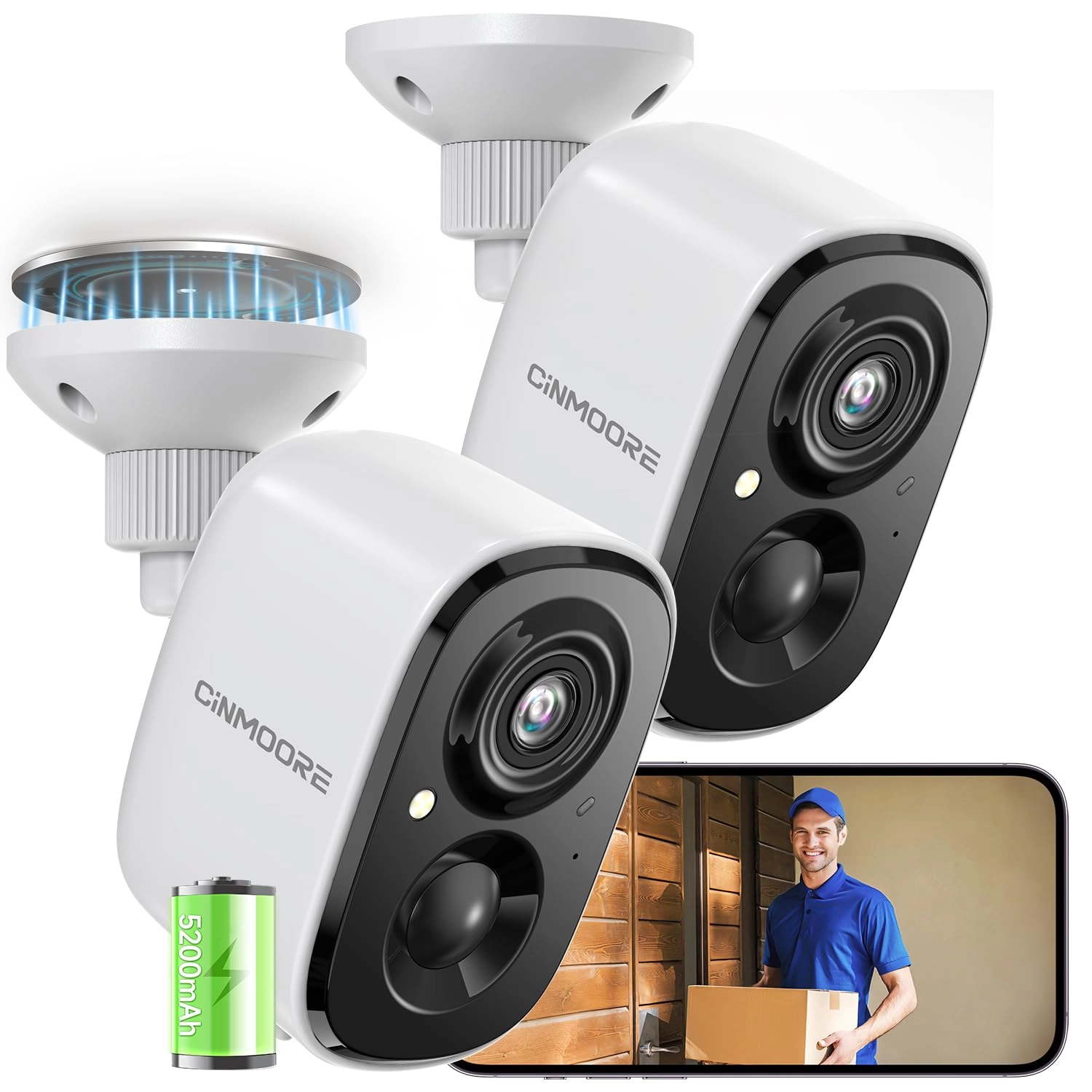 Wireless Wi-Fi Battery Camera 2.5K