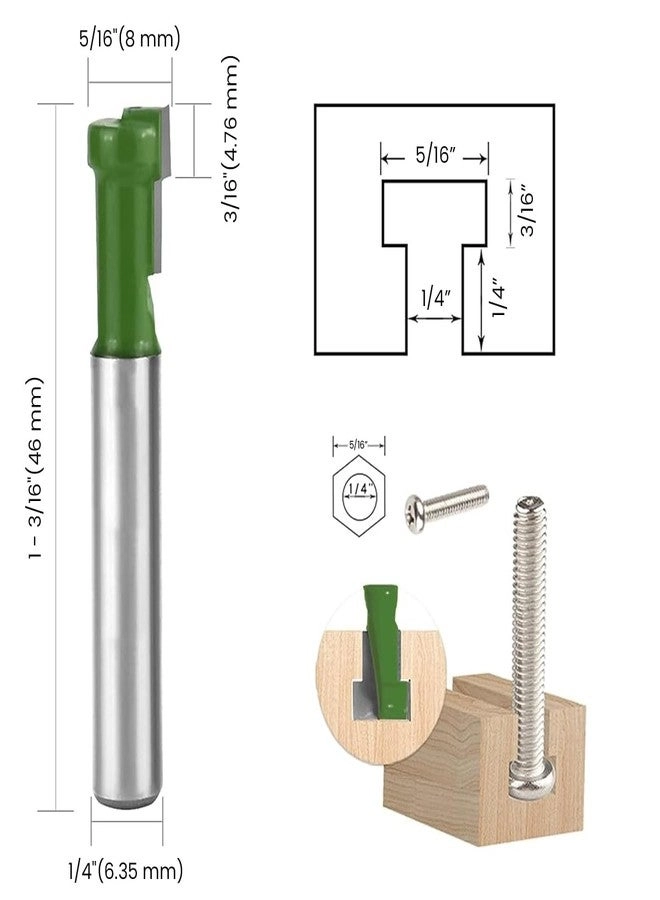 Router Bits - 5/16 & 3/8 & 1/2 inch 1/4" Shank 3Pcs