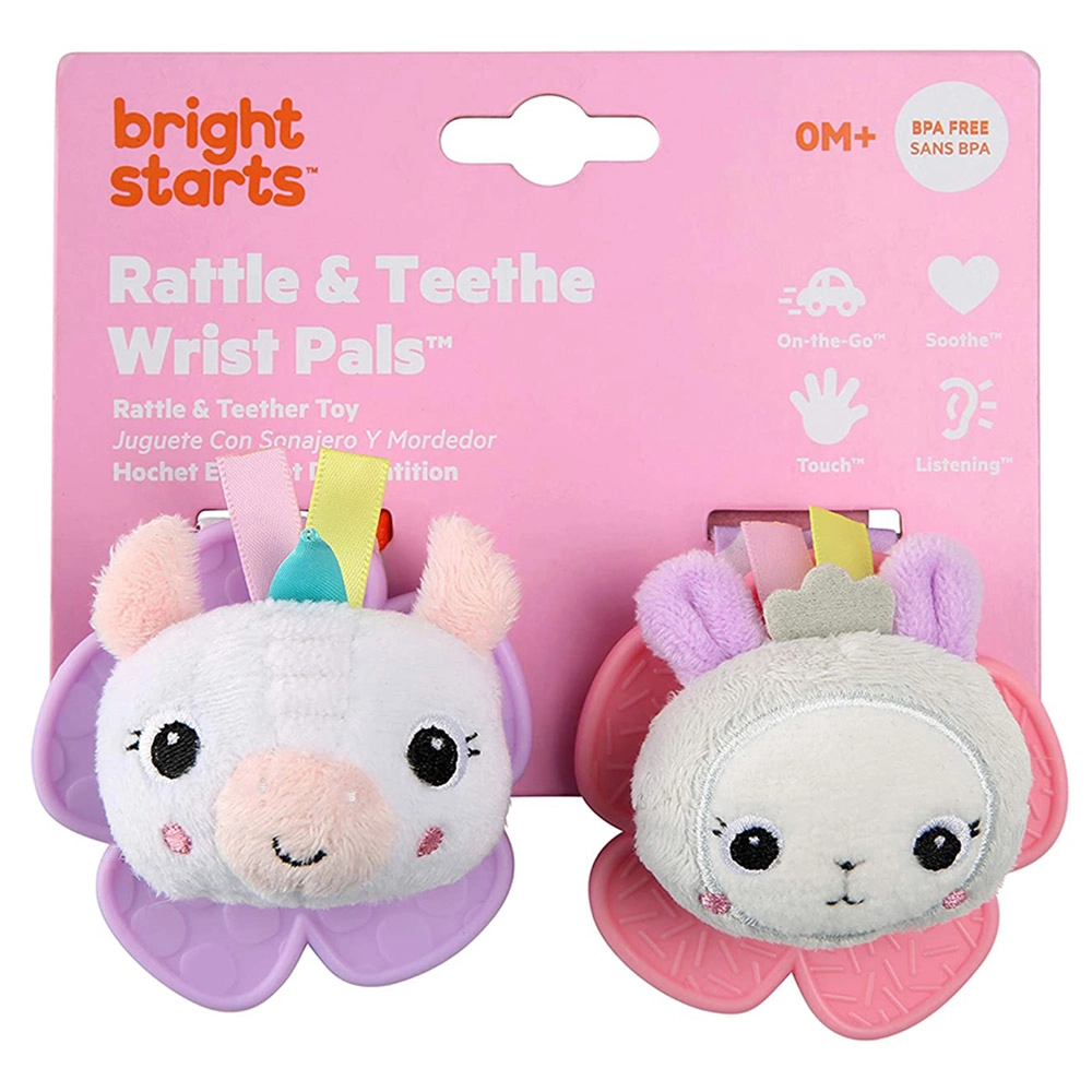 Rattle & Teethe Wrist Toy - Wearable Unicorn Llama