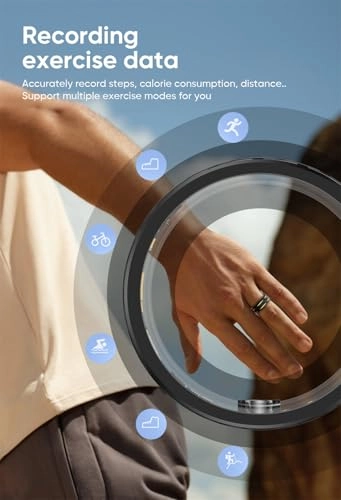 Smart Health Ring - Size 9 Black 7 Day Battery