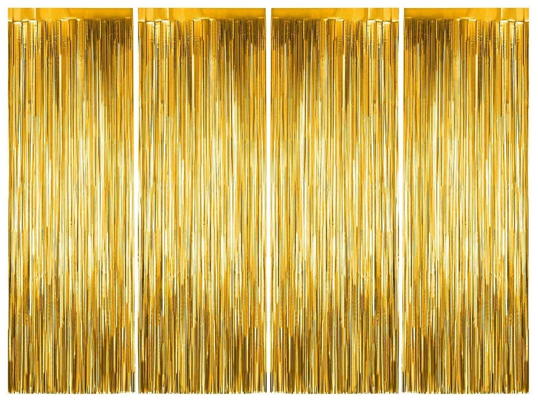 Golden Foil Curtain - Pack of 4 Birthday