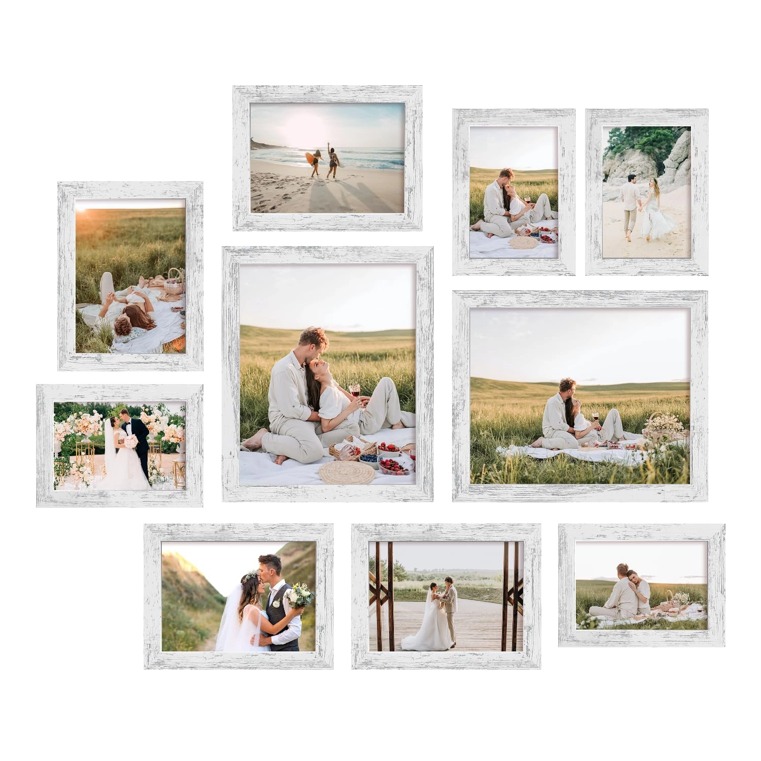iRahmen Collage Picture Frame Set - 8x10, 5x7, 4x6