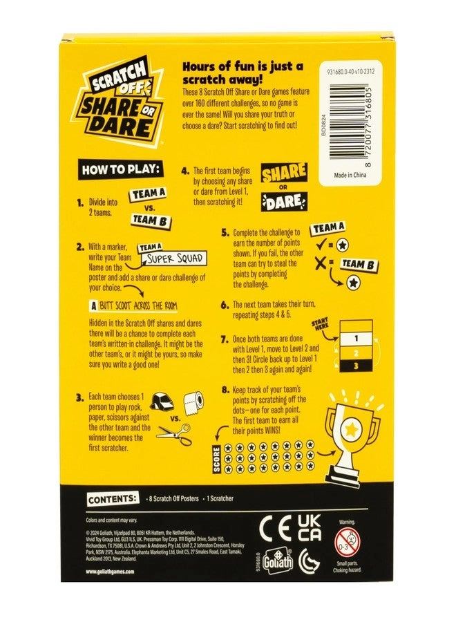 Scratch Off Share or Dare - Ages 8+