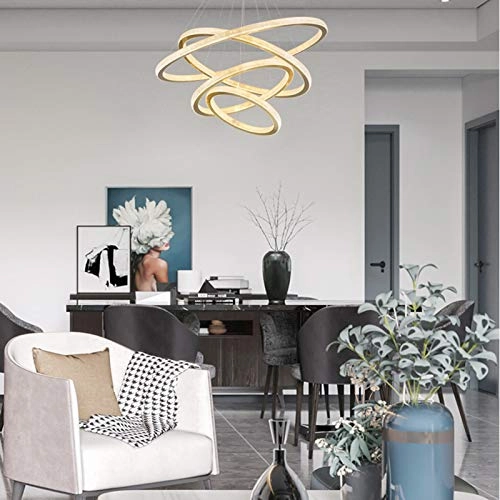 Creative Ring Chandelier - White tricolor light 91cm LED