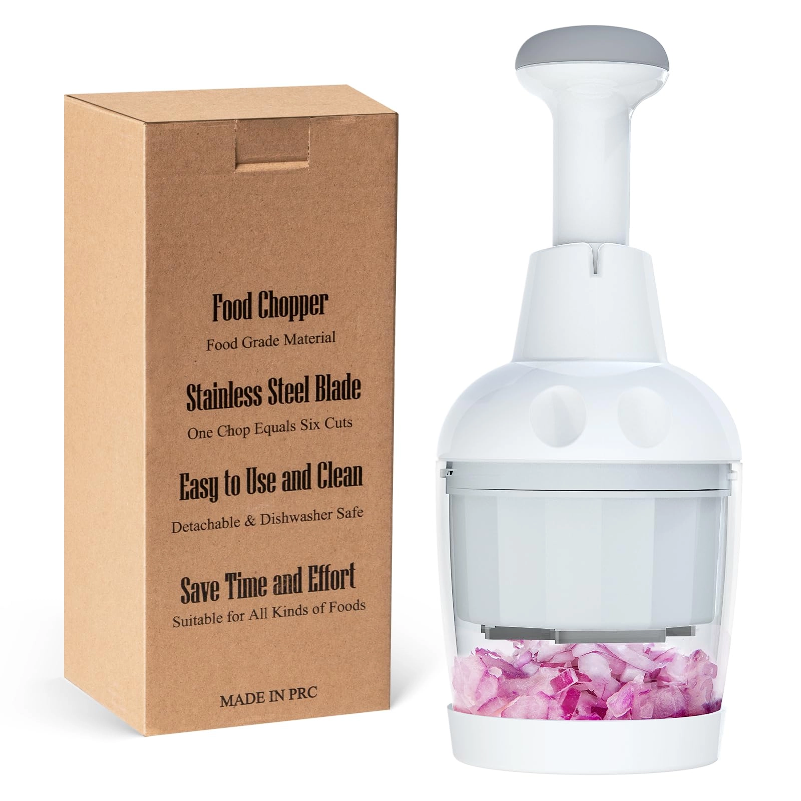 Kewery Food Chopper - Handheld Dishwasher-safe Pure White