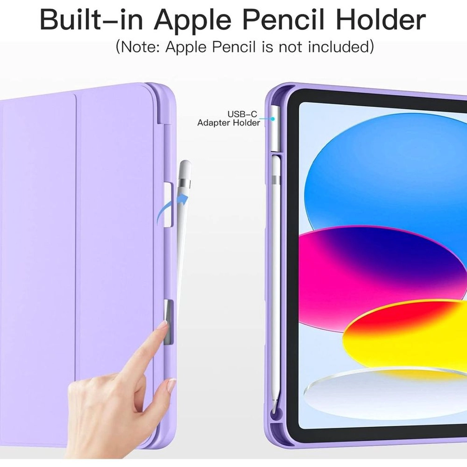 Trifold Stand Case with Pencil Holder for iPad 10.9-inch (10th Gen)