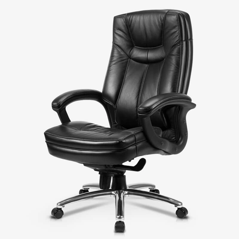 Desk Chair - PU Leather Brown High Back