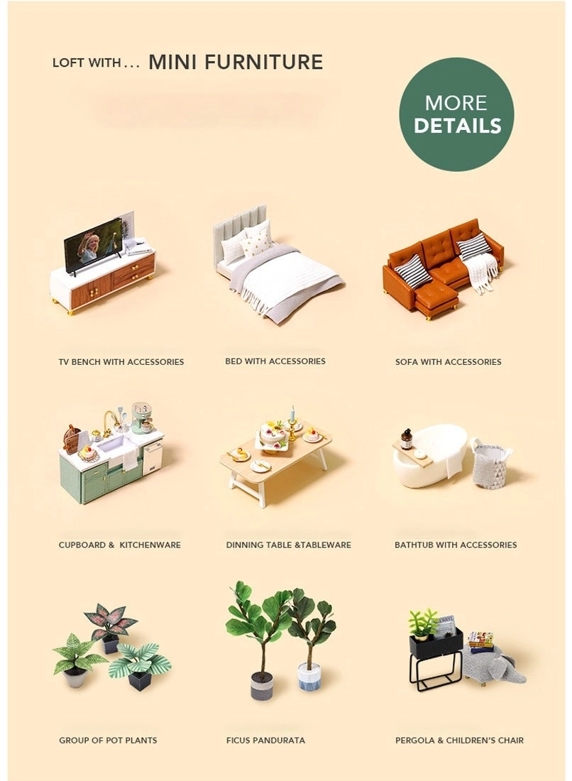 Miniature Dollhouse Kit - Villa 1:24 Scale