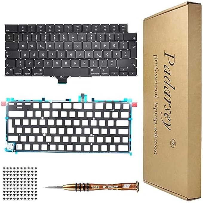 rayihni German QWERTZ Keyboard - MacBook Pro 14 INCH A2442 16 INCH A2485 2021 + Screws + Screwdriver