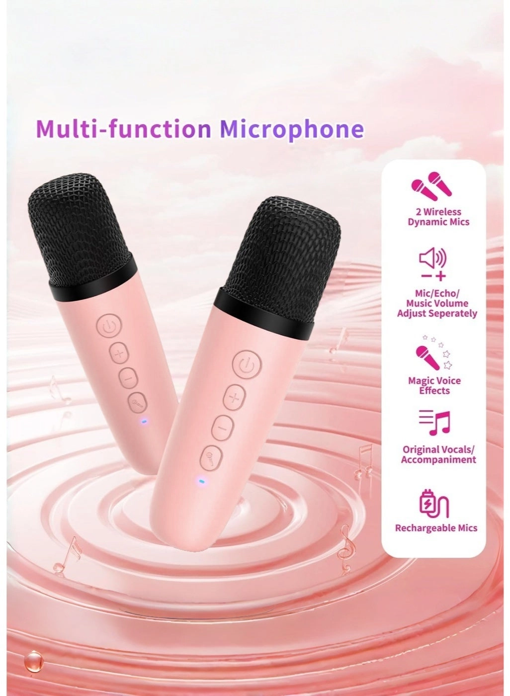 Mini Karaoke Machine - 2 Microphones