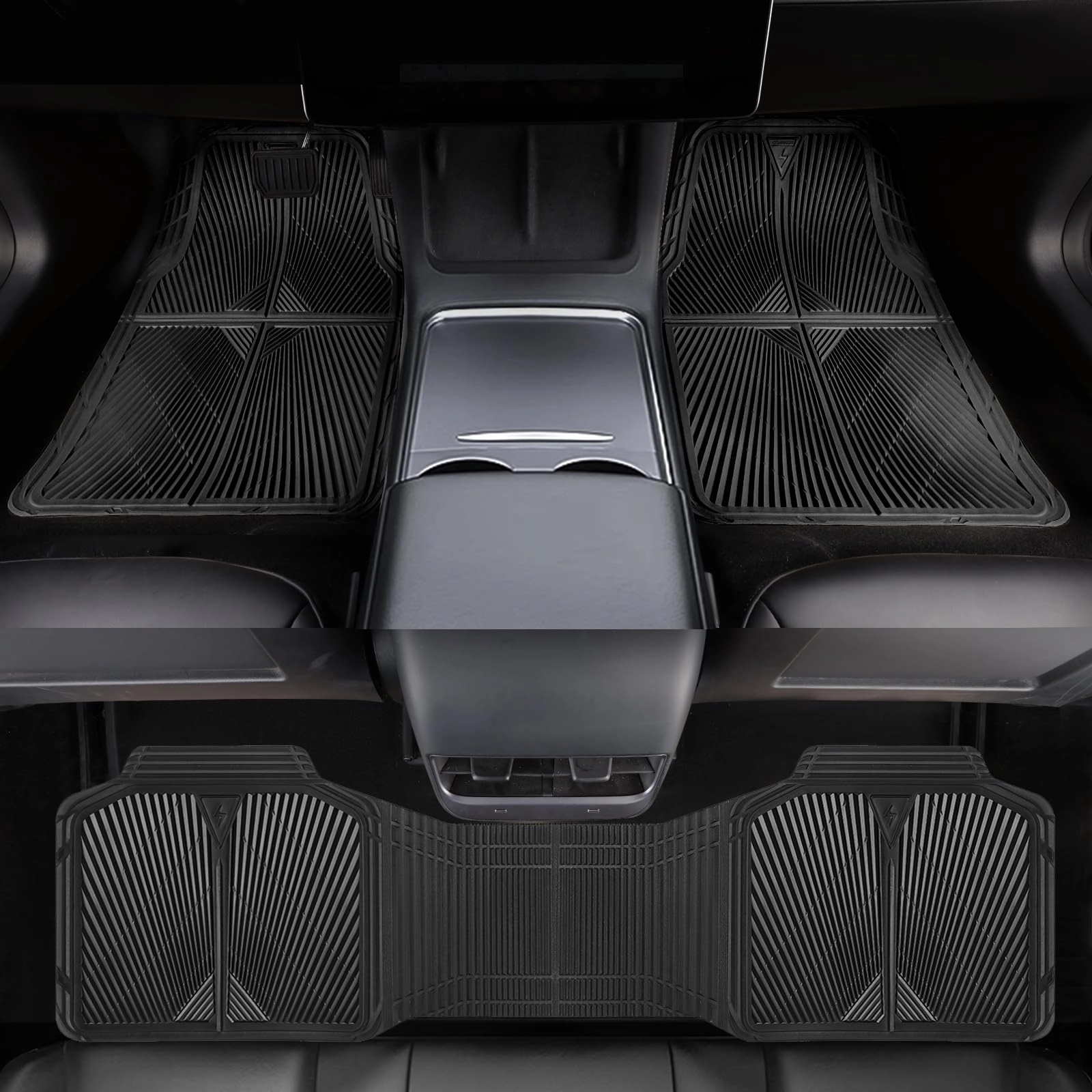 Rubber Floor Mats - All Weather Trim-to-Fit 3-Piece