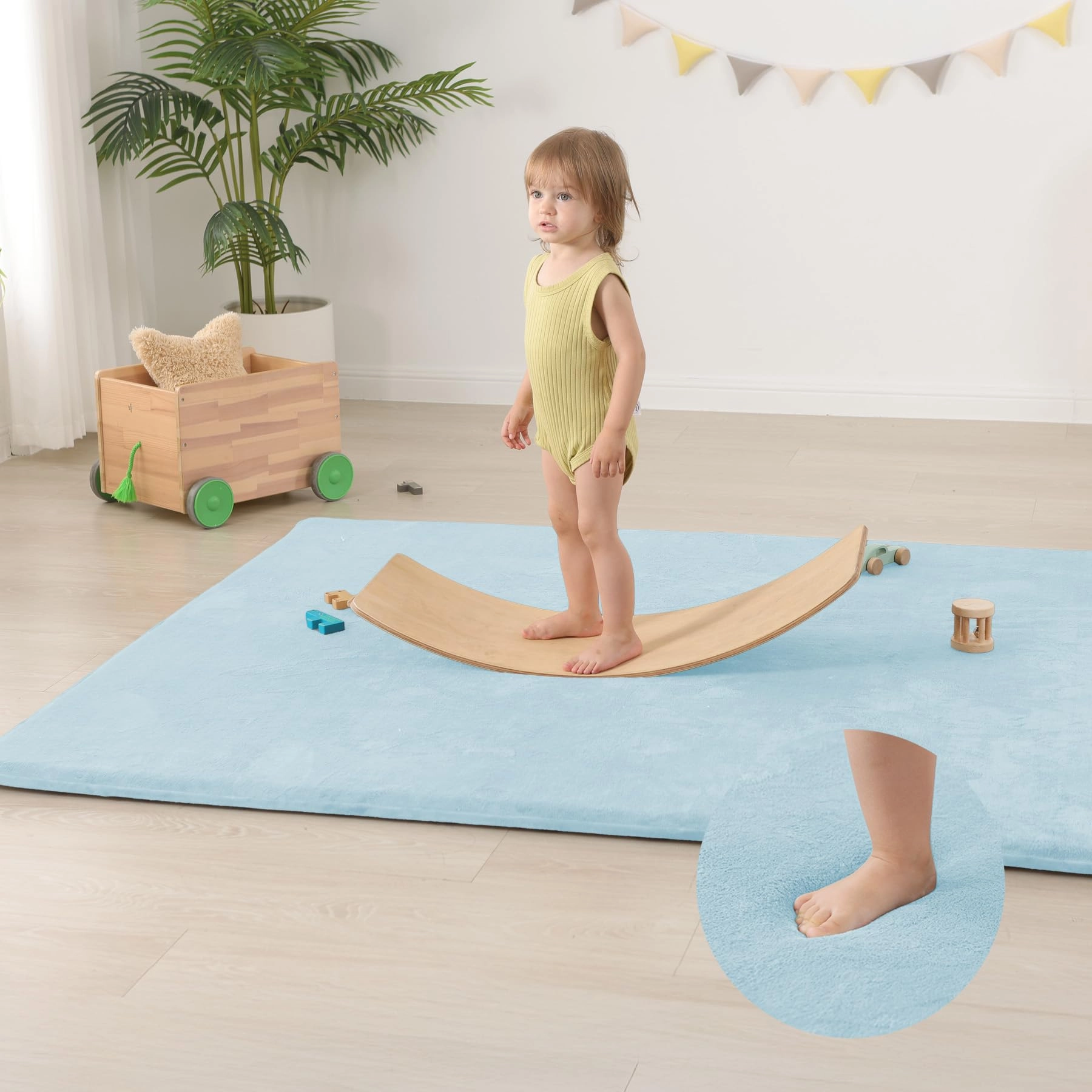Baby Play Mat - 59"×71" 1.3" Thick Light Grey