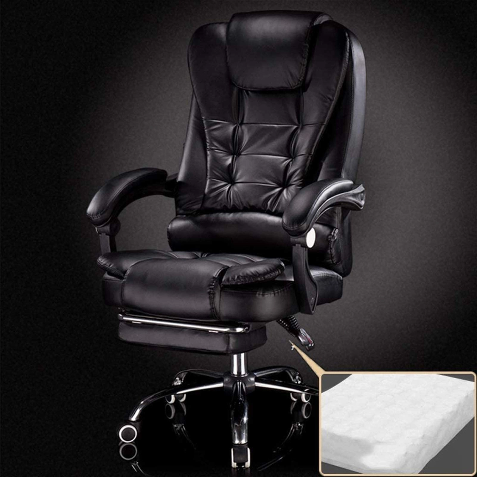 Desk Chair - PU Leather Brown High Back