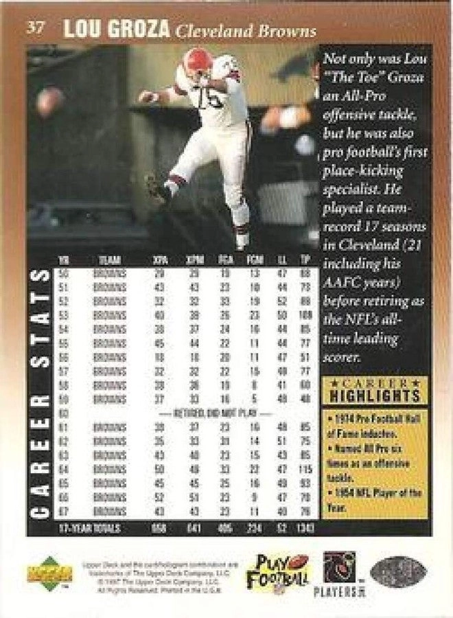 1997 UD Legends Football #37