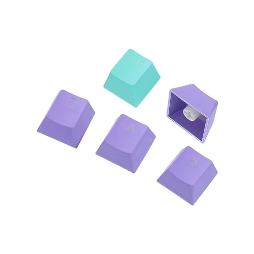 104 Keys PBT Keycap Set - OEM Profile Double Shot Purple and Turquoise