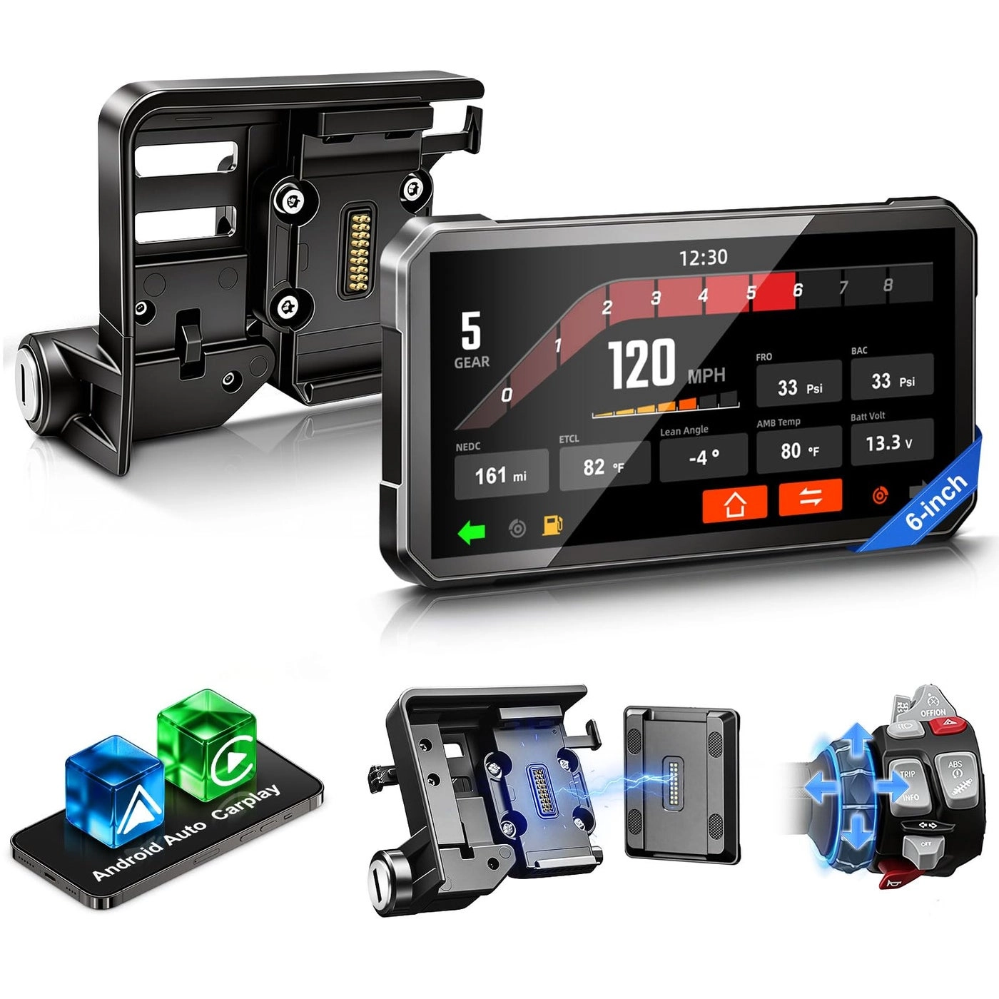 6 Motorcycle CarPlay GPS Navigation - 6 inch