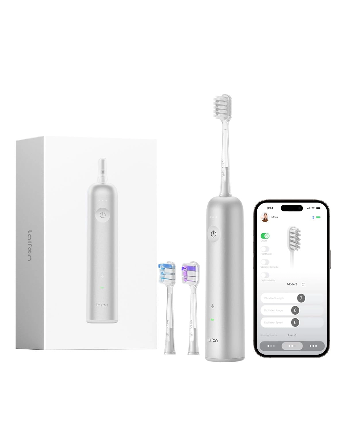 Wave - 3 Brush Heads IPX7 Waterproof Magnetic Rechargeable