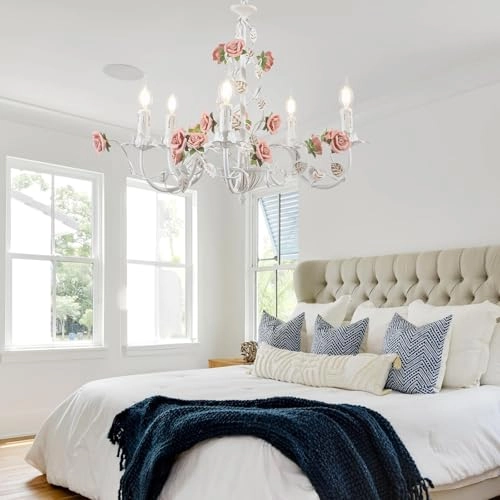 Vintage Chandelier - 5 Lights Pink E14