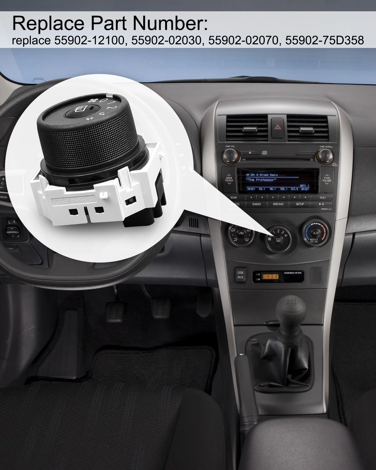 AC Blower Fan Knob Switch - Wind Speed Control 4 speed