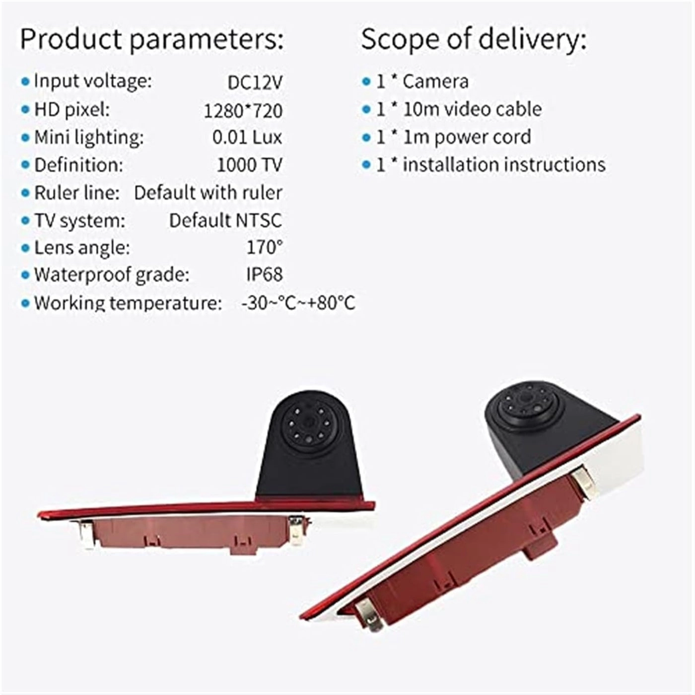 Rear View Backup Brake Light Camera - Night vision