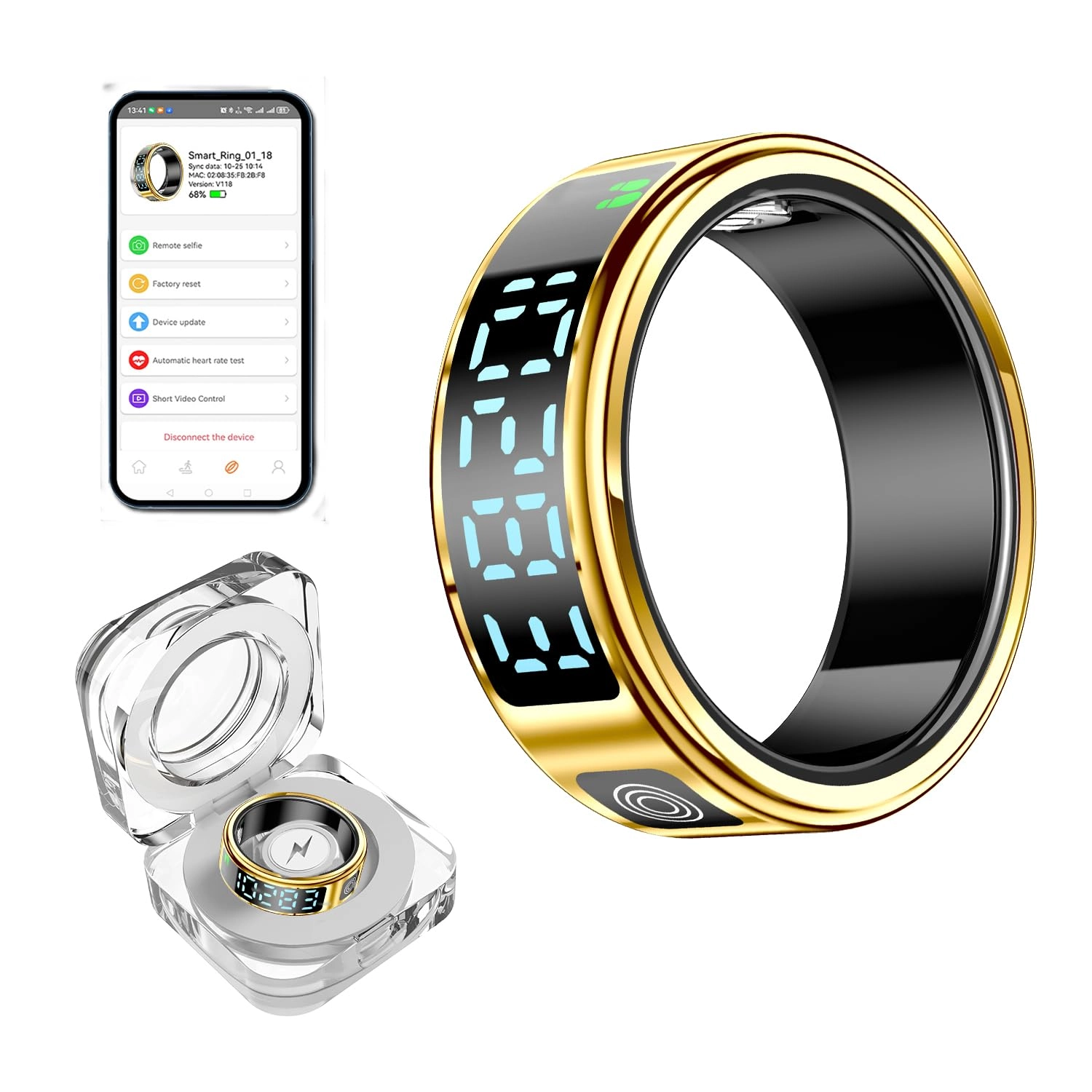 Smart Ring - Heart Rate Blood Oxygen IP68 Waterproof