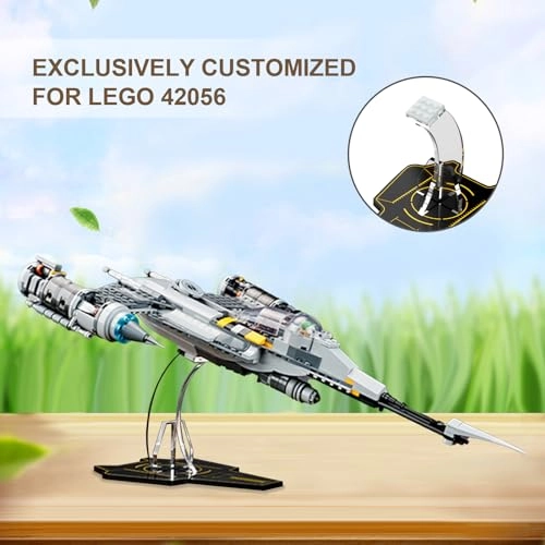 Acrylic Display Stand for Lego Star Wars 75325 The Mandalorian's N-1 Starfighter Set - 5 MM Transparent Clear