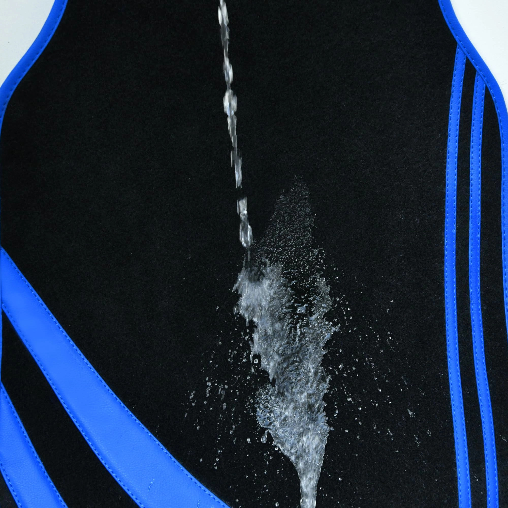 Faux Leather Car Mats - Blue Edge Universal Fit