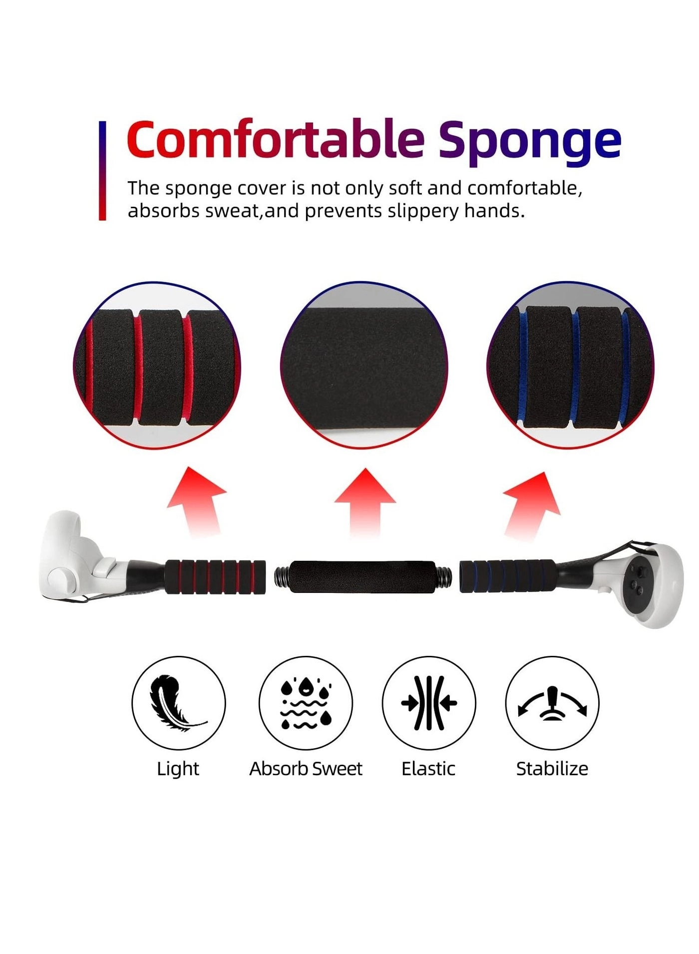 Long Stick Handle Extension Grips Stand - Meta Quest 2/Quest/Rift S