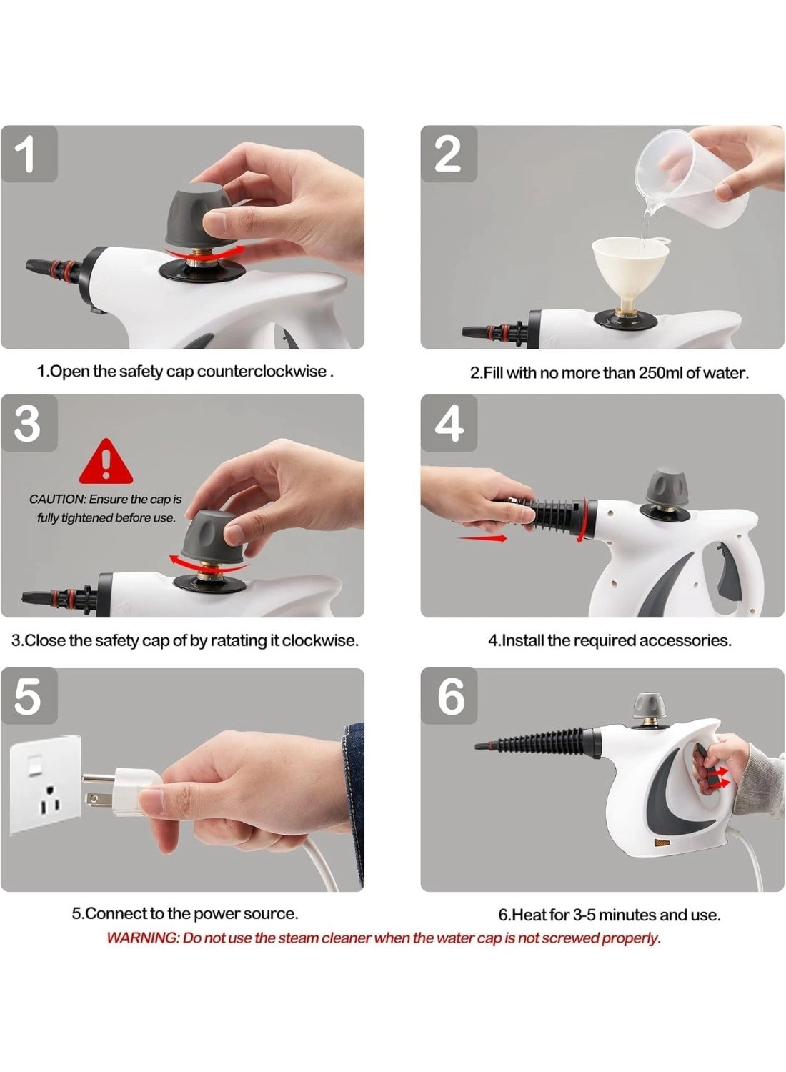 Handheld Pressurized Steam Cleaner - 350 Milliliters