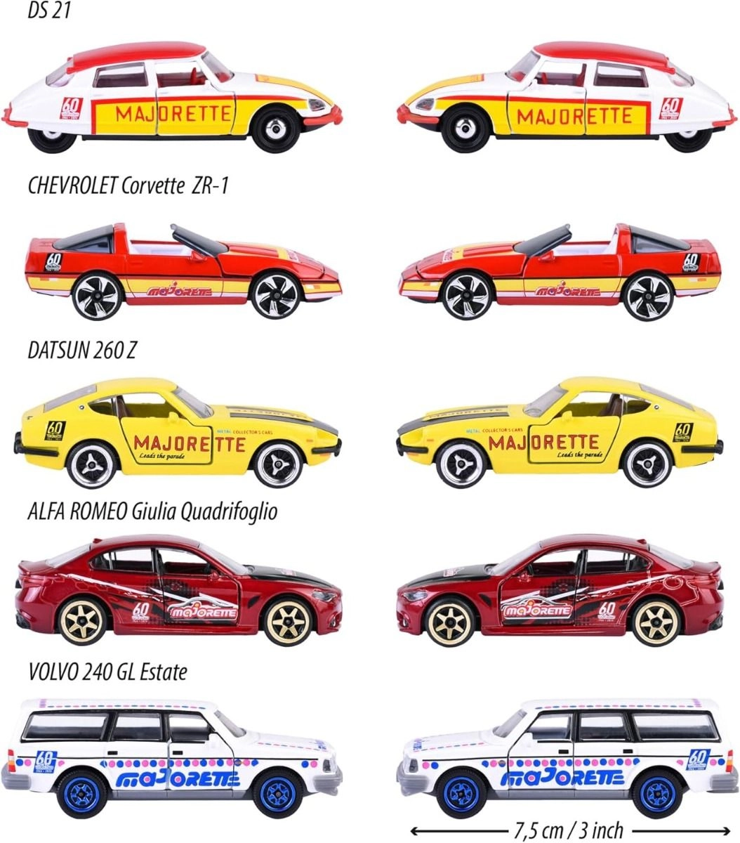 DS 21 + Datsun 260 Z + Volvo 240 GL + Corvette 1990 ZR-1 + Giulia - 5pcs