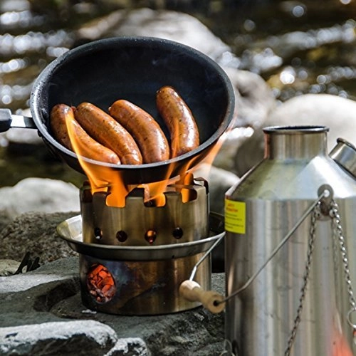 Scout Kettle + Cook Set + Hobo Camp Stove + Camping Cup Set + Plate Set + Pot Support + Carry Bag - 10 1.2 ltr