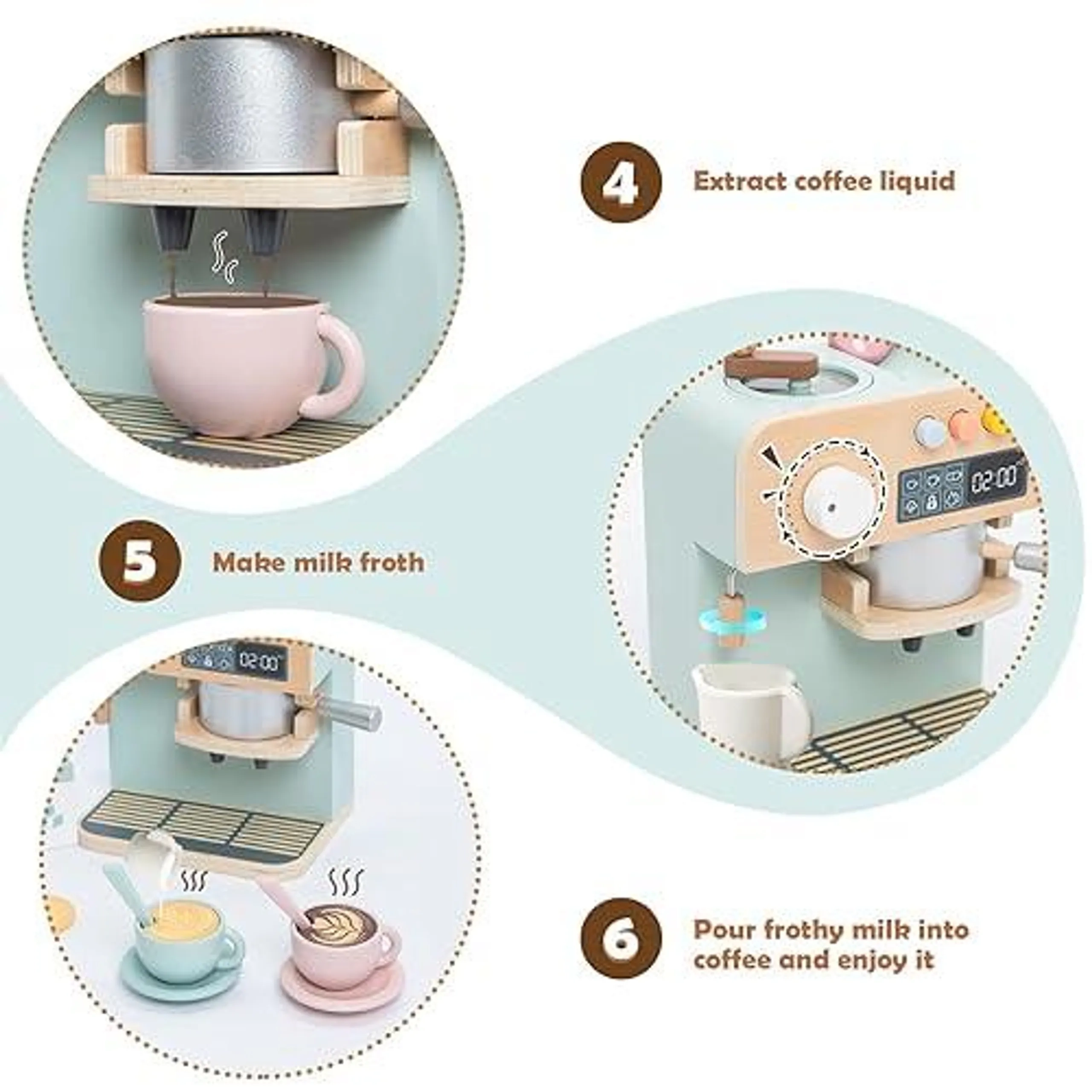 Wooden Children Coffee Maker Pretend Play Set - 23 pcs (FP-2104-59)