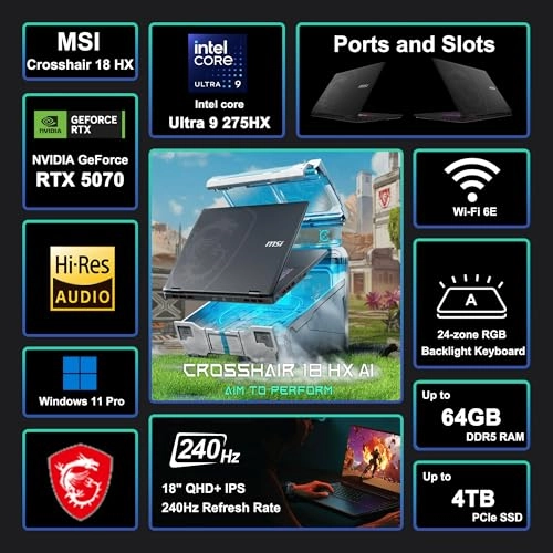 Crosshair 18 HX AI A2XWGK - 18'' Core Ultra 9 275HX 64GB DDR5 4TB SSD
