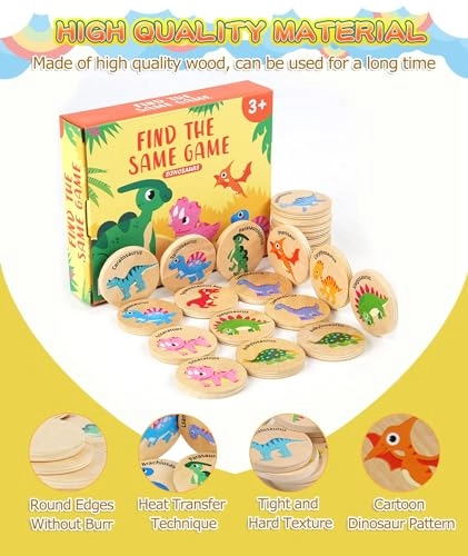 Memory Matching Game Dinosaur - 4 5 6 Years Old 24Pcs