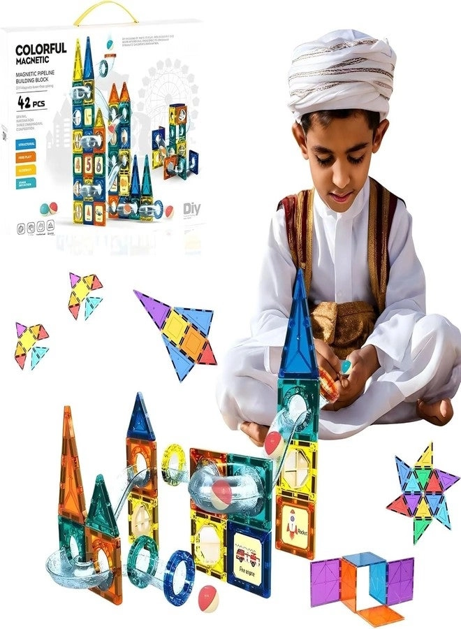 TOYRENTTO Magnetic Tiles Building Set - 42 pcs