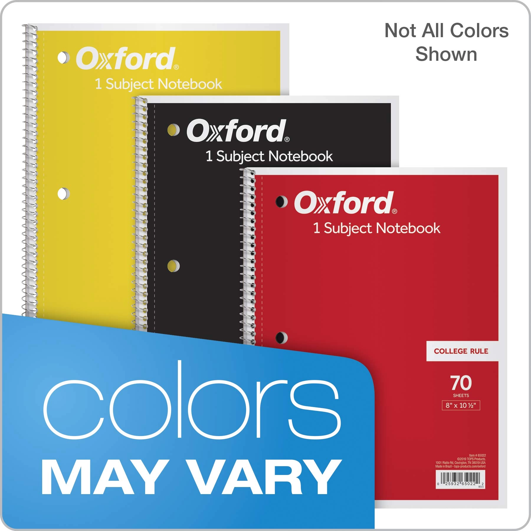 Spiral Notebook 8 x 10-1/2 Inch Spiral - Lined 70 Sheets