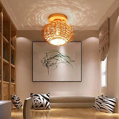 Bamboo Flush Ceiling Light