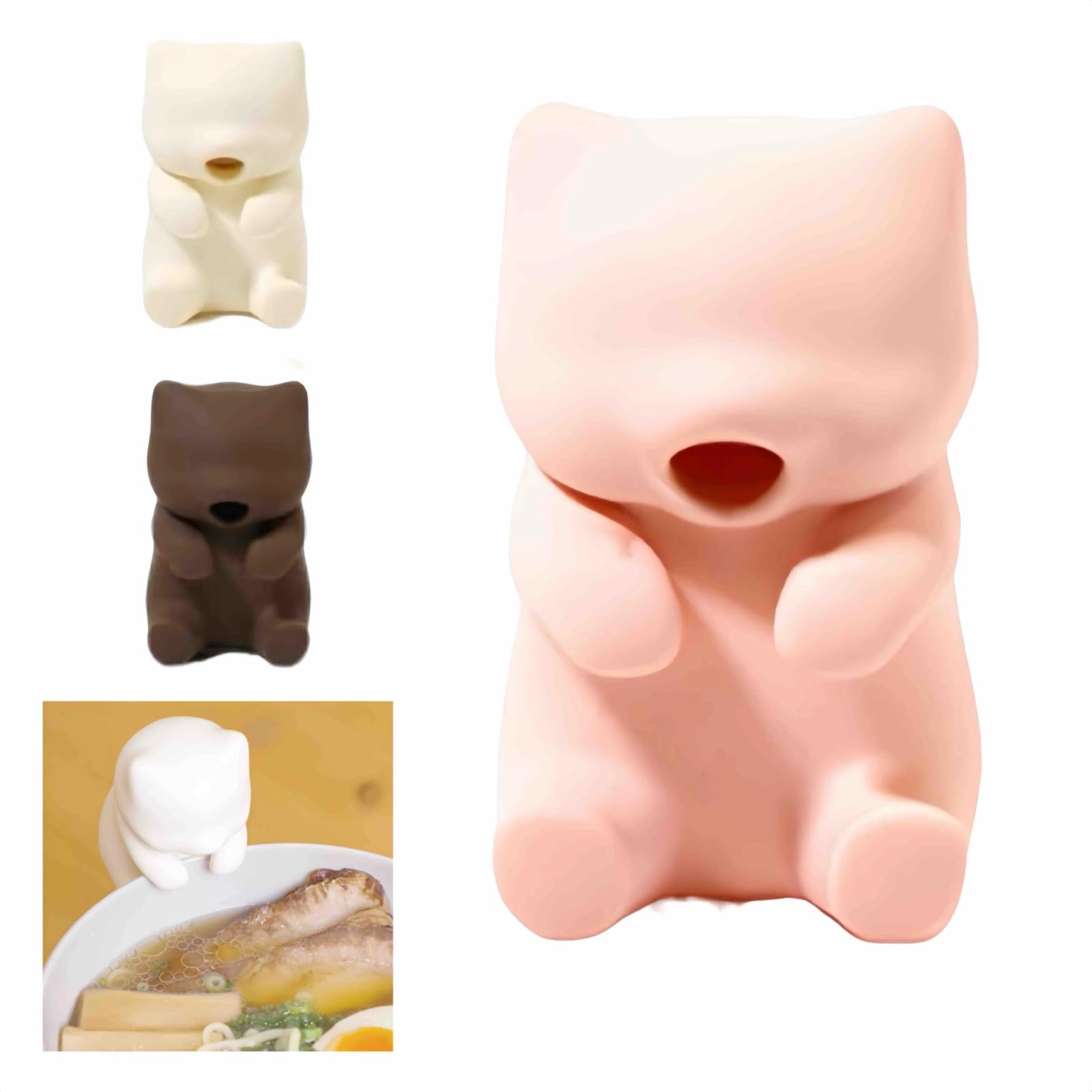 MUQINAN Mini Food Cooling Fan - Cat-Shaped 3.14" Portable USB-C Rechargeable 2-Speed