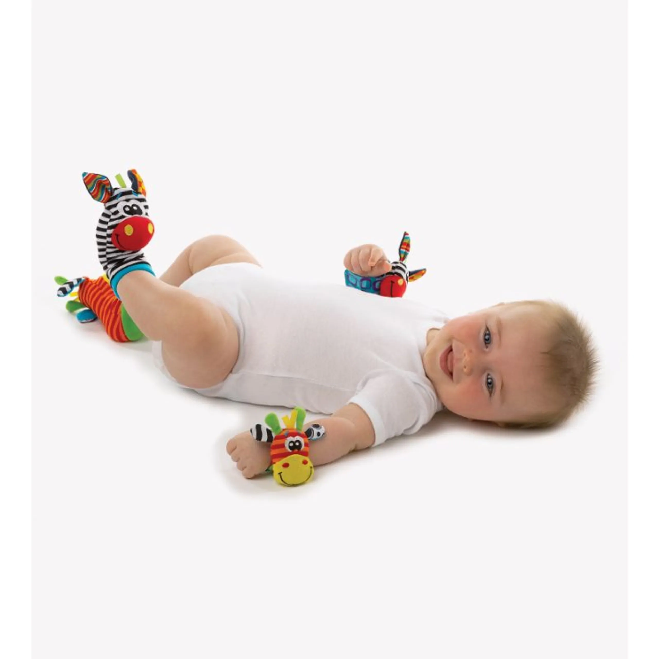 Jungle Wrist Rattle And Foot Finder - Suitable for 0 months & above Polyester + Cotton + ABS Jungle 2 pairs