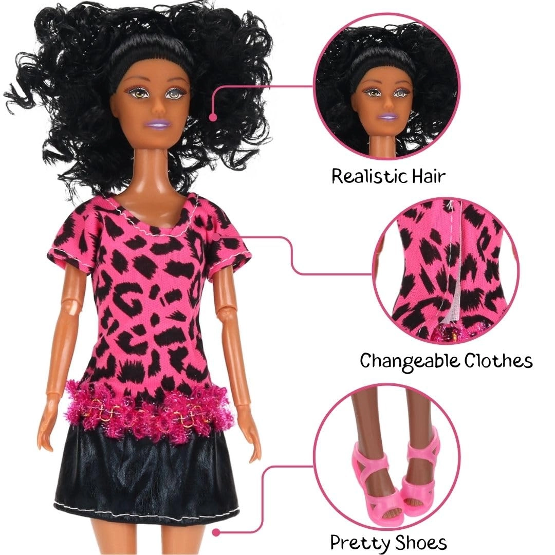 Toy Doll Playset - 11.8" 12 Piece African American Black Variety Pack